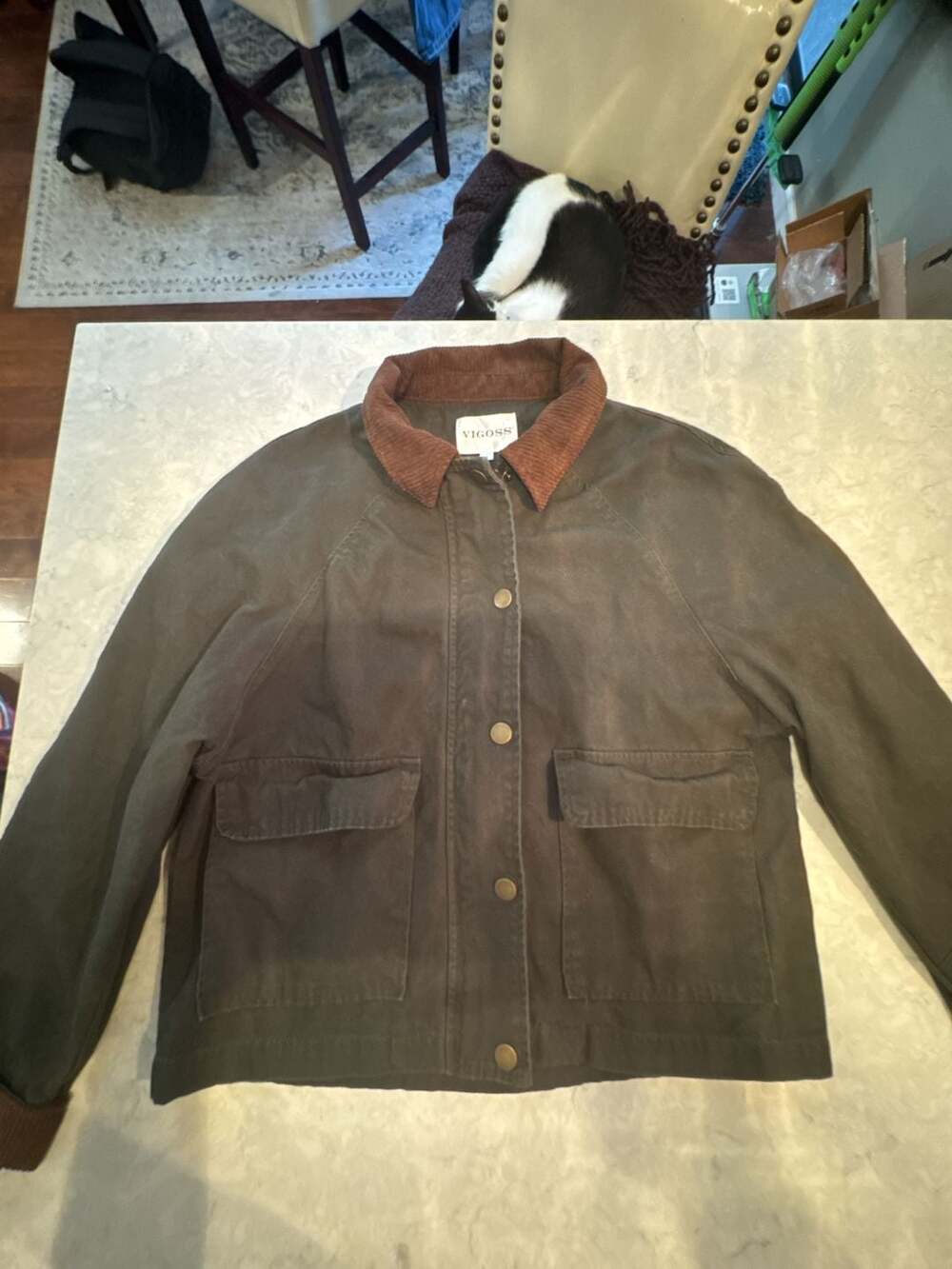 Vigoss Brown Corduroy Collar Jacket Size S